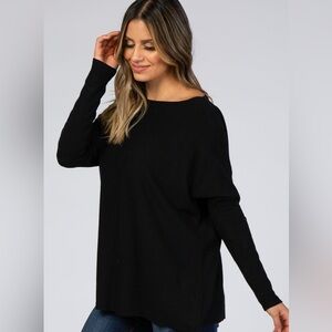 Pinkblush Maternity Boatneck Sweater Black Small Medium